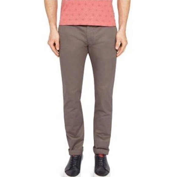Ted Baker Procor Slim Fit Chino Pants Charcoal Gray Size 32 Regular Men’s - Picture 1 of 12